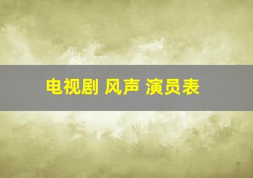 电视剧 风声 演员表